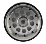 TLHTSCX30-142 Treal Hobby Type E 0.7" Aluminum Micro Crawler Beadlock Wheels (Silver) (4) (9.5g ea) w/Brass Rings-WHEELS AND TIRES-Mike's Hobby