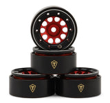 TLHTSCX30-59 Treal Hobby Type E 0.7" Aluminum Micro Crawler Beadlock Wheels (Red) (4) (9.5g ea) w/Brass Rings