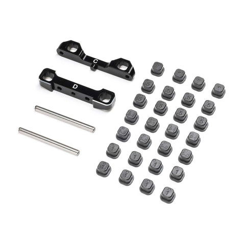 TLR-1055 TLR Adjustable Pivot Set C & D, Black: 22S Sprint-PARTS-Mike's Hobby