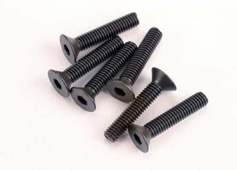 TRA2553 Countersunk Machine Screws 3x15 mm (6)-HARDWARE-Mike's Hobby
