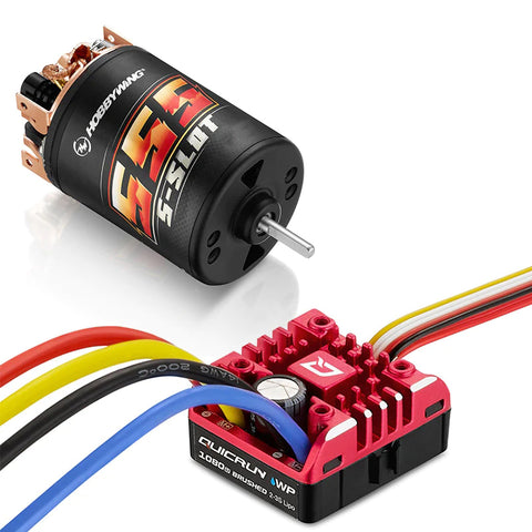 HWI38020352 Hobbywing QuicRun 1080 G2 ESC with Brushed 555, 13T Motor Combo-ESC AND MOTORS-Mike's Hobby