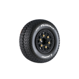 LOULT3147SB Louise SC-Turbo 1/10 Short Course Tires, Soft, 12, 14 & 17mm Removable Hex on Black Rim (2)-WHEELS AND TIRES-Mike's Hobby