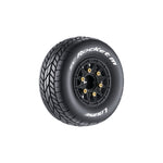 LOULT3228VB Louise SC-Rocket M Oval Track 1/10 Short Course Tires, Super Soft, 12, 14 & 17mm Hex on Black Rim (2)-WHEELS AND TIRES-Mike's Hobby