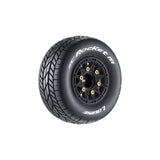 LOULT3228VB Louise SC-Rocket M Oval Track 1/10 Short Course Tires, Super Soft, 12, 14 & 17mm Hex on Black Rim (2)-WHEELS AND TIRES-Mike's Hobby