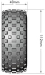 LOULT3229SB Louise RC SC-Rock 1/10 Short Course Tires, Soft, 12, 14 & 17mm Removable Hex on Black Rim (2)-WHEELS AND TIRES-Mike's Hobby