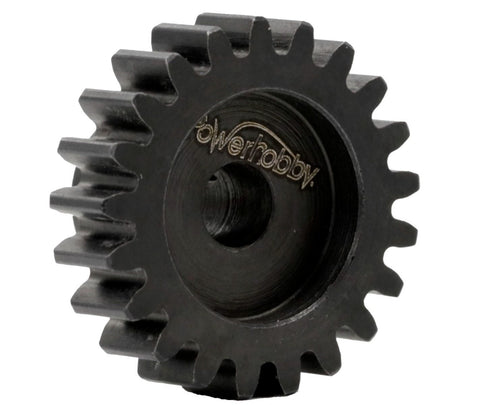 PHBPH21TM8 Power Hobby Hardened Steel 21T Mod1 8mm Pinion Gear with 2 Grub Screws-PINION GEAR-Mike's Hobby