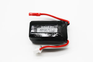RGRA1632 3S 11.1V 400mAh LiPo with JST plug; P-51D BL-LiPo Battery-Mike's Hobby