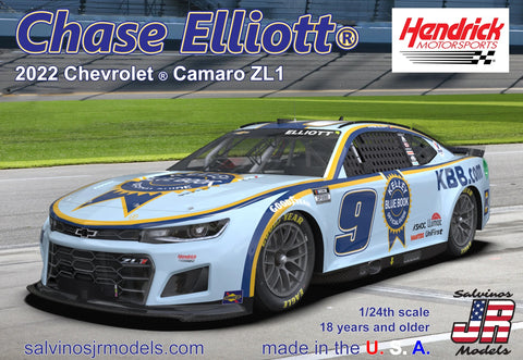 SJMHMC2022CEK 1/24 Scale Hendrick Motorsports Chase Elliott 2022 Camaro-Kelley Blue Book Model Kit-plastic model-Mike's Hobby