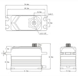 SRTBHX6 SRT SERVOS Standard Short HV Brushless Digital Servo, .053sec / 486.1oz @ 8.4V