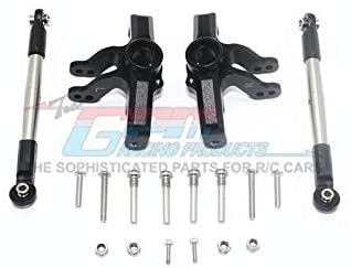 Aluminum Front Knuckle Arm + Stainless Steel Adjustable Tie Rods - 18Pc Set Black-RC CAR PARTS-Mike's Hobby