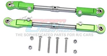 Aluminum + Stainless Steel Rear Upper Arm Tie Rod - 2Pc Set Green-RC CAR PARTS-Mike's Hobby