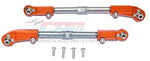 Aluminum + Stainless Steel Adjustable Front Steering Tie Rod - 2Pc Set Orange-RC CAR PARTS-Mike's Hobby
