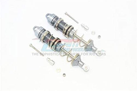 Aluminum Front Double Section Spring Dampers 115mm - 1Pr Set Gray Silver-RC CAR PARTS-Mike's Hobby