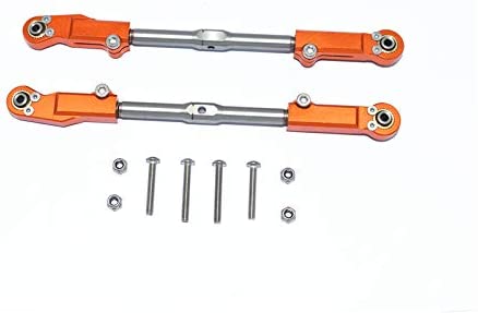 Aluminum+Stainless Steel Rear Upper ARM TIE Rod -10PC Set (Orange)-RC CAR PARTS-Mike's Hobby
