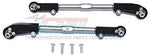 Aluminum + Stainless Steel Adjustable Front Steering Tie Rod - 2Pc Set Black-RC CAR PARTS-Mike's Hobby