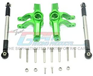 Aluminum Front Knuckle Arm + Stainless Steel Adjustable Tie Rods - 18Pc Set Green-RC CAR PARTS-Mike's Hobby