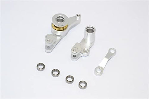 Aluminum Steering Assembly with Bearings - 1Set Silver **FREE ECONOMY SHIPPING ON THIS ITEM**-RC CAR PARTS-Mike's Hobby