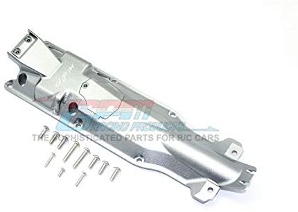 Aluminum 3D Skid Plate for Middle of Chassis - 1 Set Gray Silver-RC CAR PARTS-Mike's Hobby