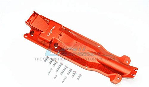 Aluminum 3D Skid Plate for Middle of Chassis - 1 Set Orange-RC CAR PARTS-Mike's Hobby