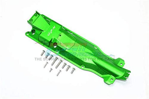 Aluminum 3D Skid Plate for Middle of Chassis - 1 Set Green-RC CAR PARTS-Mike's Hobby