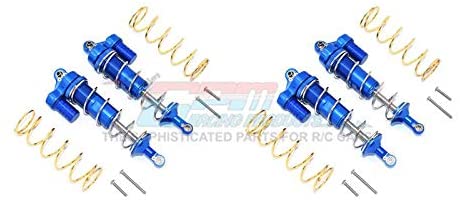 Aluminum Front & Rear L-Shape Piggy Back Spring Dampers 125mm - 2 Pair Set Blue-RC CAR PARTS-Mike's Hobby