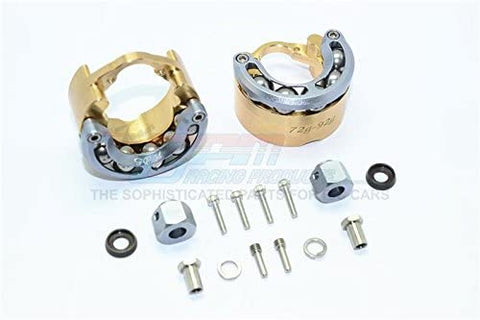 Brass Pendulum Wheel Knuckle Axle Weight with Alloy Lid + 9mm Hex Adapter - 1Pr Set Gray Silver-RC CAR PARTS-Mike's Hobby