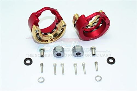 Aluminum Pendulum Wheel Knuckle Axle Weight with Brass Lid + 9mm Hex Adapter - 1Pr Set Red-RC CAR PARTS-Mike's Hobby