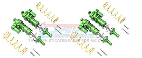 Aluminum Front & Rear L-Shape Piggy Back Spring Dampers 125mm - 2 Pair Set Green-RC CAR PARTS-Mike's Hobby