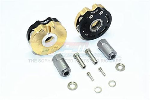 Brass Pendulum Wheel Knuckle Axle Weight with Alloy Lid + 23mm Hex Adapter - 1Pr Set Black-RC CAR PARTS-Mike's Hobby