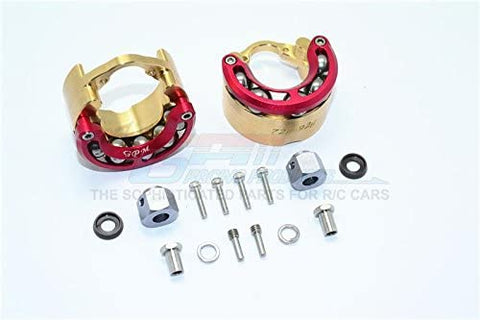 Brass Pendulum Wheel Knuckle Axle Weight with Alloy Lid + 9mm Hex Adapter - 1Pr Set Red-RC CAR PARTS-Mike's Hobby