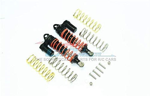 Aluminum Front Adjustable L-Shape Piggy Back Shocks 87mm - 1Pr Set Black-RC CAR PARTS-Mike's Hobby
