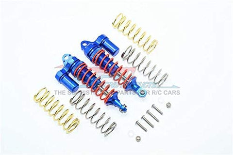 Aluminum Front Adjustable L-Shape Piggy Back Shocks 87mm - 1Pr Set Blue-RC CAR PARTS-Mike's Hobby
