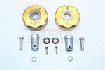 Brass Pendulum Wheel Knuckle Axle Weight + 21mm Hex Adapter - 1Pr Set Original Color-RC CAR PARTS-Mike's Hobby