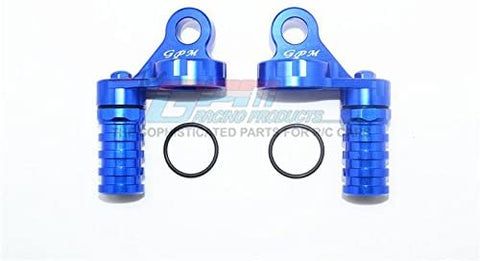 Aluminum Damper Cap with Piggyback Reservoirs - 4Pc Set Blue-RC CAR PARTS-Mike's Hobby