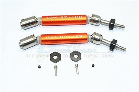 Traxxas Slash 4x4 Stainless Steel 304+Aluminum Rear CVD Drive Shaft With Steel Wheel Hex 10pc set (Orange)-RC CAR PARTS-Mike's Hobby
