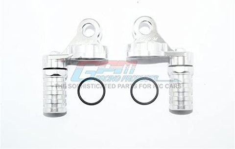 Aluminum Damper Cap with Piggyback Reservoirs - 4Pc Set Silver-RC CAR PARTS-Mike's Hobby