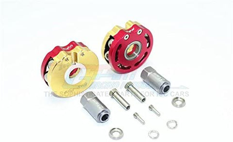 Brass Pendulum Wheel Knuckle Axle Weight with Alloy Lid + 23mm Hex Adapter - 1Pr Set Red-RC CAR PARTS-Mike's Hobby