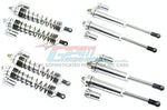 Aluminum Front+Rear L-Shape Piggy Back Damper - 8Pc Set Silver-RC CAR PARTS-Mike's Hobby