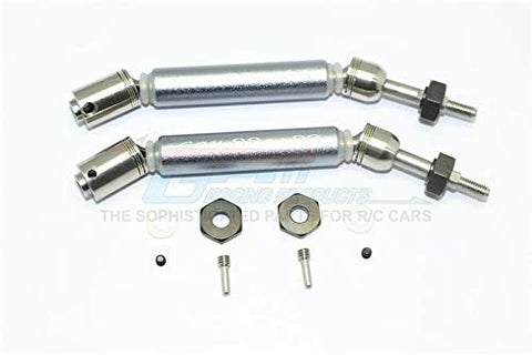Traxxas Slash 4x4 Stainless Steel 304+Aluminum Rear CVD Drive Shaft With Steel Wheel Hex 10pc set (Gray Silver)-RC CAR PARTS-Mike's Hobby
