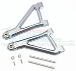 Aluminum Front Upper Suspension Arm - 8Pc Set Gray Silver-RC CAR PARTS-Mike's Hobby