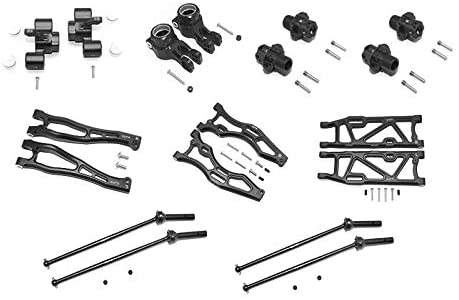 GPM Arrma 1/8 KRATON/Outcast/Notorious 6S BLX Aluminum F Upper+Lower ARMS, R Lower ARMS, F+R Knuckle ARMS, CVD, 13MM HEX -56PC Set (Black)-RC CAR PARTS-Mike's Hobby
