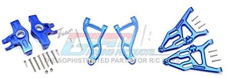 Aluminum Front Upper & Lower Arms + Knuckle Arms Set - 28Pc Set Blue-RC CAR PARTS-Mike's Hobby