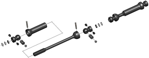 MIP X-Duty, Center Drive 12.3" W.B., Axial SCX10 II Kit (Forward Trans), MIP18325-kit-Mike's Hobby