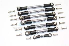 GREY ANODIZED ALUMINIUM COMPLETED TURNBUCKLES WITH PLASTIC BALL ENDS - 7PCS SET (FOR SLASH 4X4 / TELLURIDE)-PARTS-Mike's Hobby
