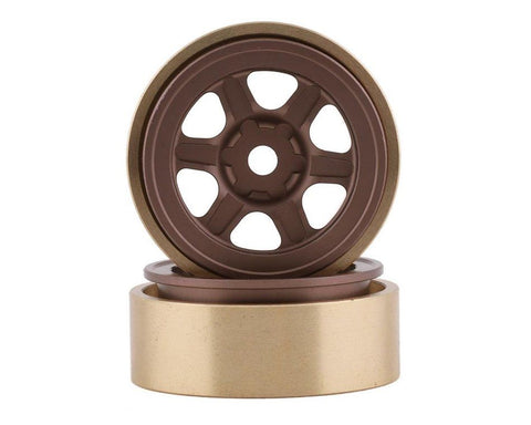 SSD RC SCX24 1.0” Aluminum/Brass Challenger Wheels (Bronze) (2)-SCX 24 PARTS-Mike's Hobby
