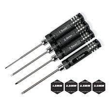 Racers Edge Metric High Speed Steel Hex Driver Set w/ Black Handles (4pc)-Tools-Mike's Hobby