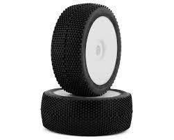 GRP Cubic PreMounted 1/8 Buggy Tires (2) (White) (Extra Soft)-WHEELS AND TIRES-Mike's Hobby