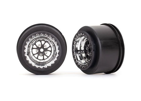 Wheels, Weld chrome with black-WHEELS AND TIRES-Mike's Hobby