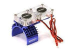 Motor Heatsink/Twin Fan, Blue: Slash 4X4-electronics-Mike's Hobby