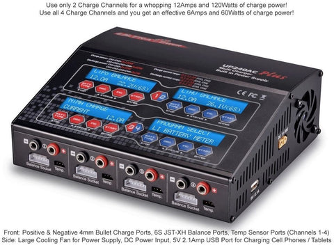 Ultra Power UP240 AC Plus 240W 4-Port Multi-Chemistry AC/DC Charger **FREE ECONOMY SHIPPING ON THIS ITEM**-CHARGER-Mike's Hobby